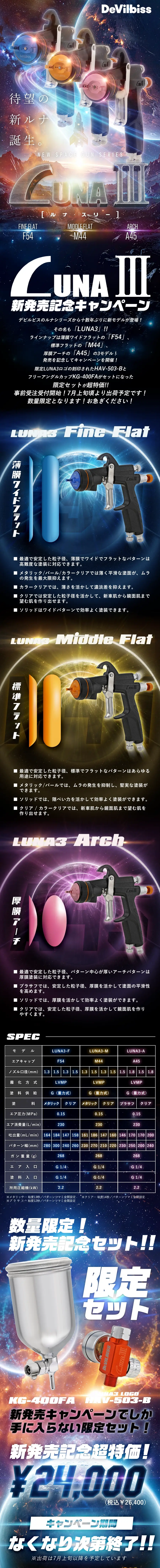 DeVILBISS デビルビス LUNA3 ハンドスプレーガン