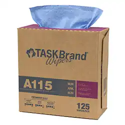 TASK Brand Wipers A115 ワイパーズブルー 高耐久 不織布ウエス 125枚入り (約425x228mm)