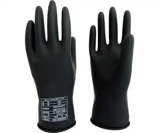 電気絶縁用手袋 試験電圧3000V 505 低圧ゴム手袋 薄手タイプ フリーサイズ