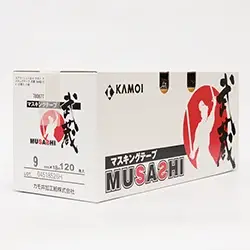 ☆アウトレット品☆ カモイ マスキングテープ 武蔵 9mm幅x18m 120巻入 小箱 の商品画像です