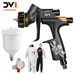 DeVILBISS デビルビス DV1 SKULL LASER MARK クリア用スプレーガン 限定特別セット DV1-U-JEX2-13C1+