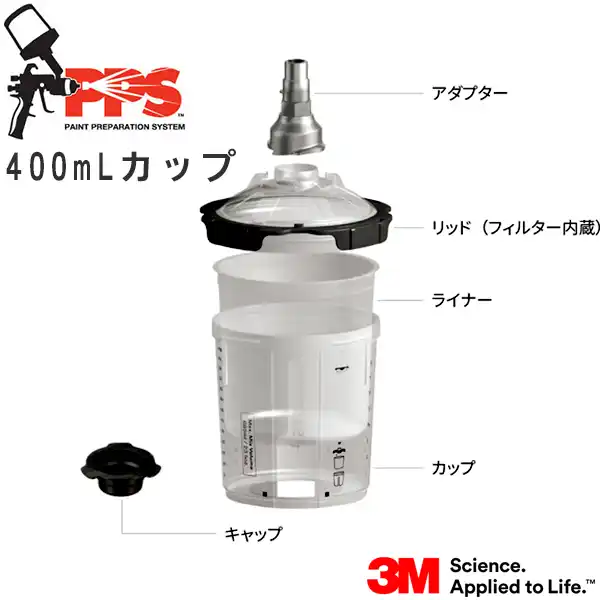 3M PPS　シリーズ2.0　交換用リッドライナー　400ML　用　125ミクロン 26312 - 3