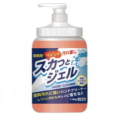 500170 ハンドクリーナー 化粧品 スカっとジェル 天然スクラブ入り ハンドポンプ 内容量1.4Kg