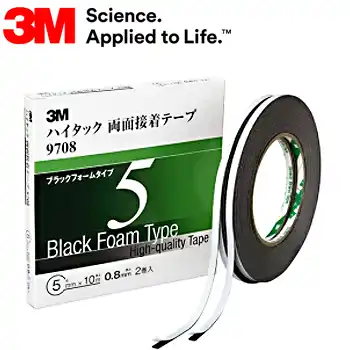 30221 スリーエム 3M9708 ハイタック両面接着テープ 5mm幅×10m巻き 厚さ 0.8mm 2巻入