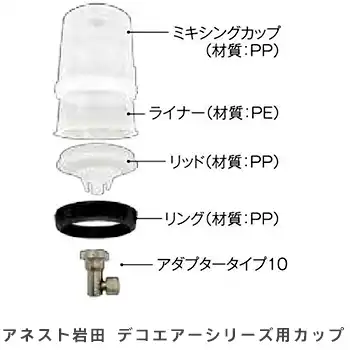 アネスト岩田 食液用スプレーガン デコエアー 専用 カップ シリーズ の商品画像です