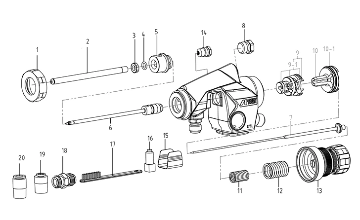 アネスト岩田 長首自動スプレーガン RA1-A10-0690 部品 の商品画像です