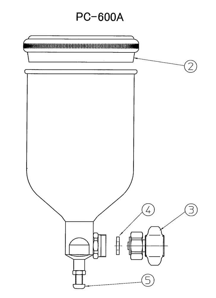 アネスト岩田 PC-600A-2LF カップ 部品 の商品画像です