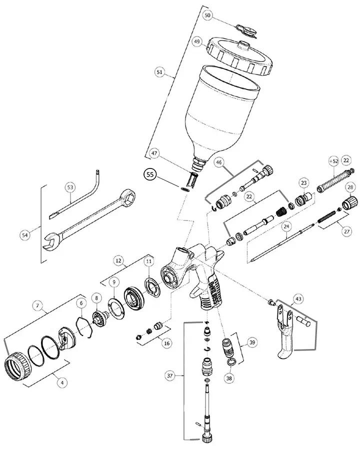 DeVILBISS デビルビス PRO Lite 重力式スプレーガン 部品 の商品画像です