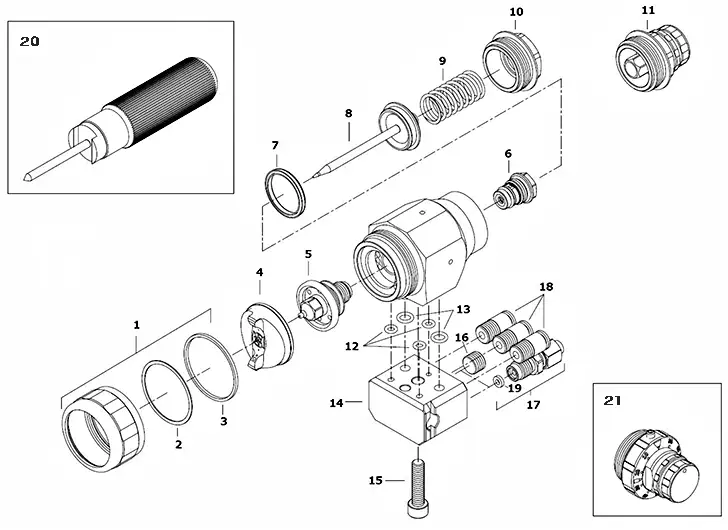 DeVILBISS デビルビス 自動スプレーガン T2AGPV 部品 の商品画像です