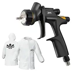 DeVILBISS デビルビス DV1 Clearcoat クリアー用スプレーガン DV1-U-000 シリーズ + LABコート付き の商品画像です